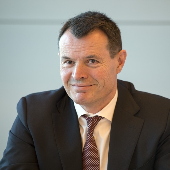 ARCHIVBILD ZUR NOMINATION VON GUY LACHAPPELLE ZUM NEUEN VERWALTUNGSRATSPRAESIDENTEN VON RAIFFEISEN, AM FREITAG, 14. SEPTEMBER 2018 - Guy Lachappelle, Direktionspraesident, spricht an der Bilanzmedienk ...