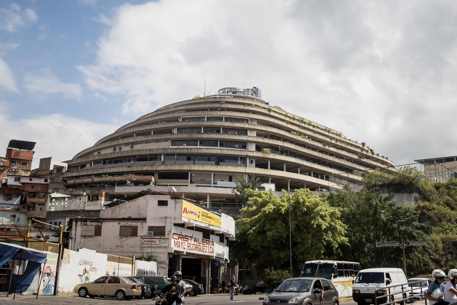 epa11153564 Exterior view of the government building &#039;El Helicoide&#039;, where Rocio San Miguel is held, in Caracas, Venezuela, 14 February 2024. The Attorney General of Venezuela, Tarek William ...