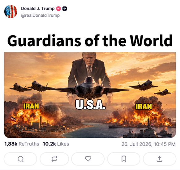 Trump Truthsocial Post: Kampfjets, Explosionen, Iran