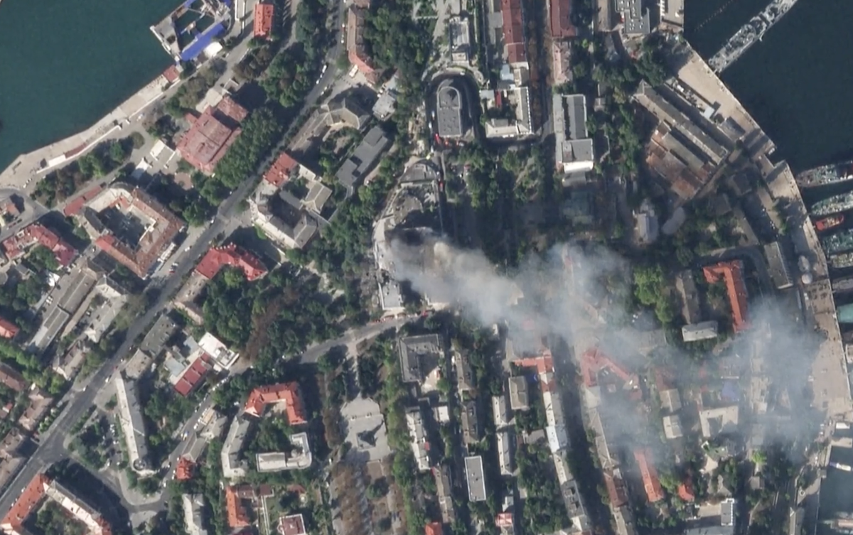 La destruction du quartier général de Sebastopol par l'Ukraine