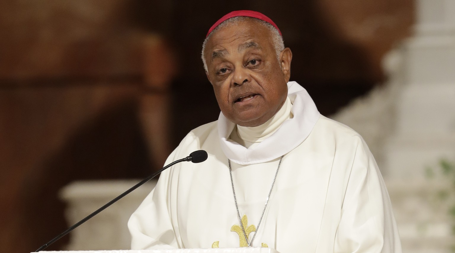 FILE - In this June 14, 2017 file photo, Archbishop Wilton D. Gregory speaks during a Mass to repent clergy sexual abuse and to pray for molestation victims, in Indianapolis. Pope Francis has named At ...