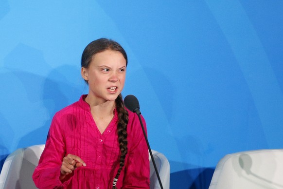 Greta Thunberg bei ihrer Rede am Klimagipfel – sichtlich wütend.