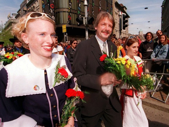 Zürichs damaliger Stadtpräsident Joseph Estermann am Sechseläuten 1998.