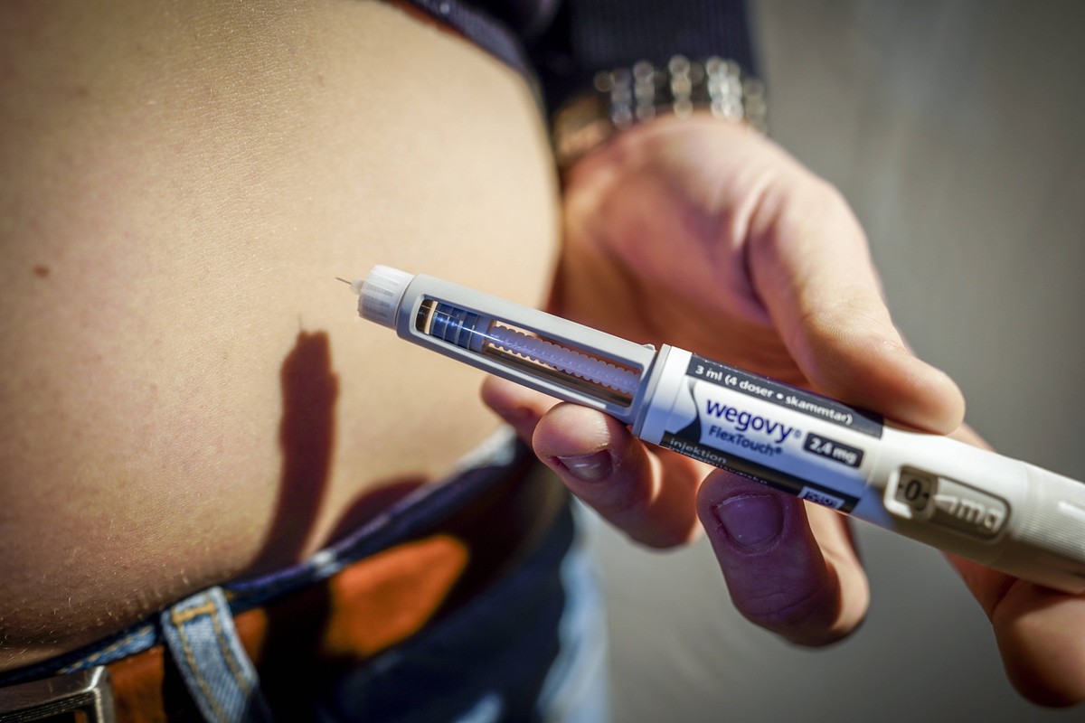 Legemiddelet Wegovy Oslo 20231108. Novo Nordisk produserer legemiddelet Wegovy. Diabetesmedisin og injeksjoner mot fedme. Virkemiddel: Semaglutid. Produsent: Novo Nordisk. Foto: Lise Aserud / NTB Oslo ...
