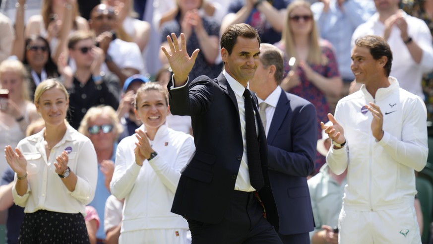 Roger Federer bei seiner Stippvisite in Wimbledon.