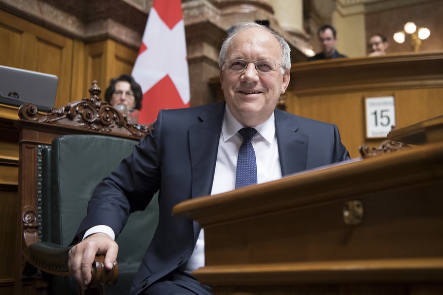 Bundesrat Johann Schneider-Ammann an der Wintersession der Eidgenoessischen Raete, am Freitag, 15. Dezember 2017 im Nationalrat in Bern. (KEYSTONE/Anthony Anex)