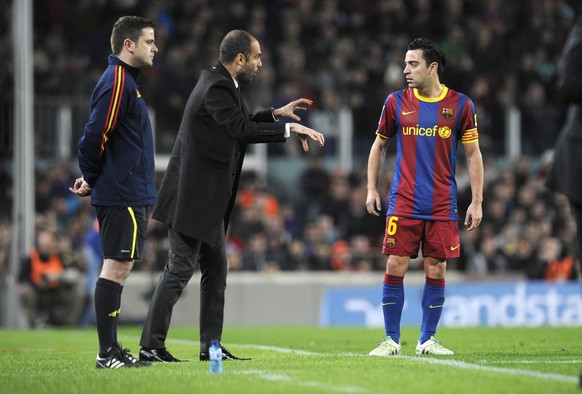 Ein kongeniales Duo bei Barça: Trainer Guardiola und Captain Xavi.
