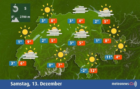 Wetter Prognosen 13. Dezember 2025