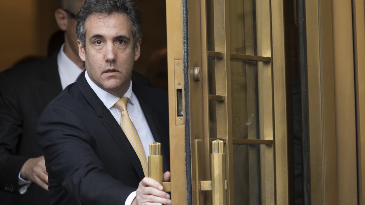 FILE - In this Aug. 21, 2018, file photo, Michael Cohen leaves Federal court, in New York. Cohen, President Trump's ex-lawyer, is making an court appearance before a federal judge in New York on  ...
