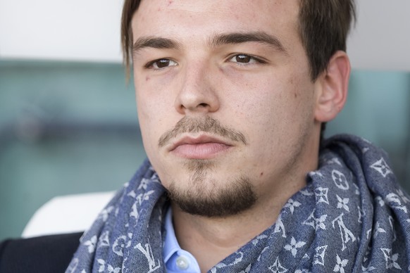 Le fils du president du FC Sion et team manager Barthelemy Constantin, lors de la rencontre de football de Super League entre le FC Sion et le FC St. Gallen ce dimanche 15 octobre 2017 au stade de Tou ...