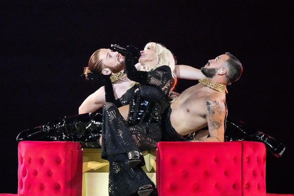 Nebulossa of Spain performs the song ZORRA during the dress rehearsal for the final at the Eurovision Song Contest in Malmo, Sweden, Friday, May 10, 2024. (AP Photo/Martin Meissner)
Bambie Thug