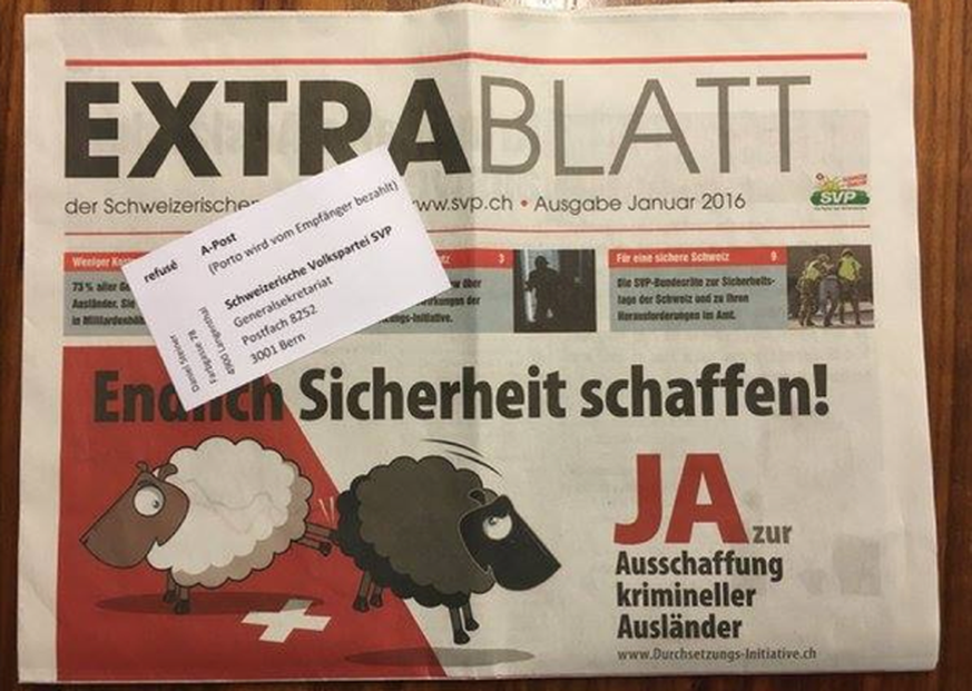 So mancher Wähler möchte das «Extrablatt» gerne zurücksenden. Doch geht das so einfach?