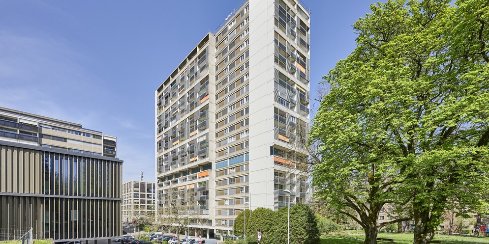 In diesem Hochhaus im Bümplizer Fellergut kannst du Ferien buchen.