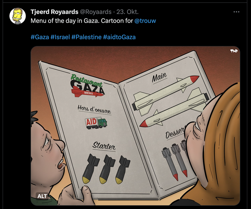 Karikatur zum Gaza-Krieg.