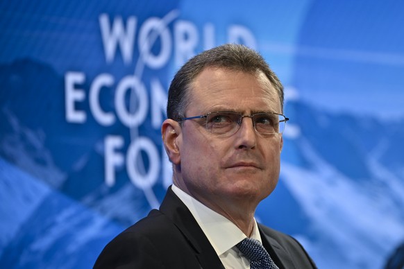 Thomas J. Jordan, Chairman of the Governing Board of the Swiss National Bank, pictured on the closing day of the 53rd annual meeting of the World Economic Forum, WEF, in Davos, Switzerland, Friday, Ja ...