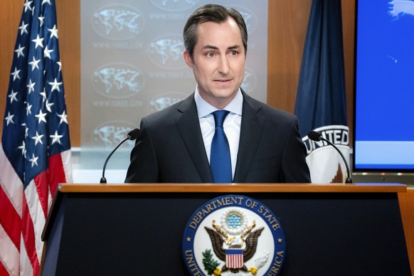 State Department spokesman Matthew Miller answers questions about a U.S. soldier detained in North Korea after deliberately crossing the border into South Korea during a news briefing at the U.S. State Department.