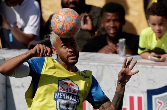 epa07715022 Brazilian soccer player Neymar in action during the Red Bull Neymar Jr&#039;s Five tournament, in Praia Grande, Sao Paulo, Brazil, 13 July 2019. In the tournament, sponsored by Neymar, nei ...