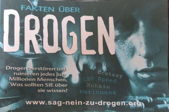 Cover der Broschüre &quot;Fakten über Drogen&quot; der Scientology-nahen Organisation &quot;Sag Nein zu Drogen&quot;