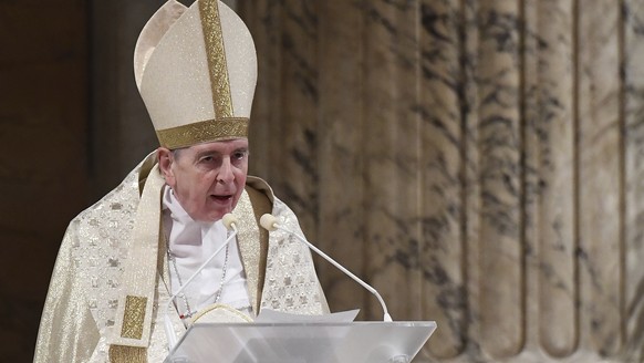 FILE - Swiss Cardinal Kurt Koch celebrates the Vespers of the Solemnity of the Conversion of Saint Paul, at the St. Paul outside the Walls Basilica, in Rome, Monday, Jan. 25, 2021. The Vatican Cardina ...