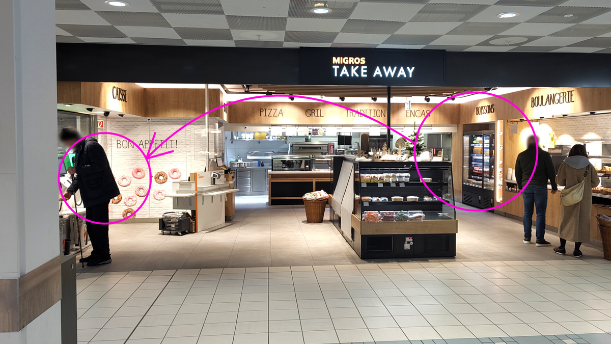Le take away de la Migros à La Chaux-de-Fonds, en février 2025.