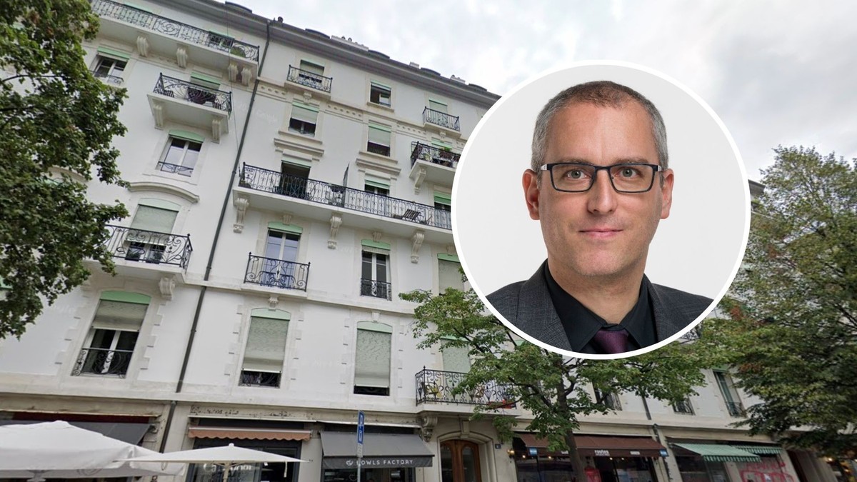 Une partie des immeubles concernés du boulevard Carl-Vogt à Genève. Médaillon: le conseiller national PS genevois et juriste à l'Asloca, Christian Dandrès.