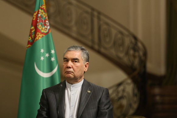 May 30, 2023, Tehran, Tehran, Iran: The Chairman of the People's Expediency Council of Turkmenistan GURBANGULY BERDIMUHAMEDOW sits during a ceremony for the signing of the Memorandum of Cooperation with the Iran...