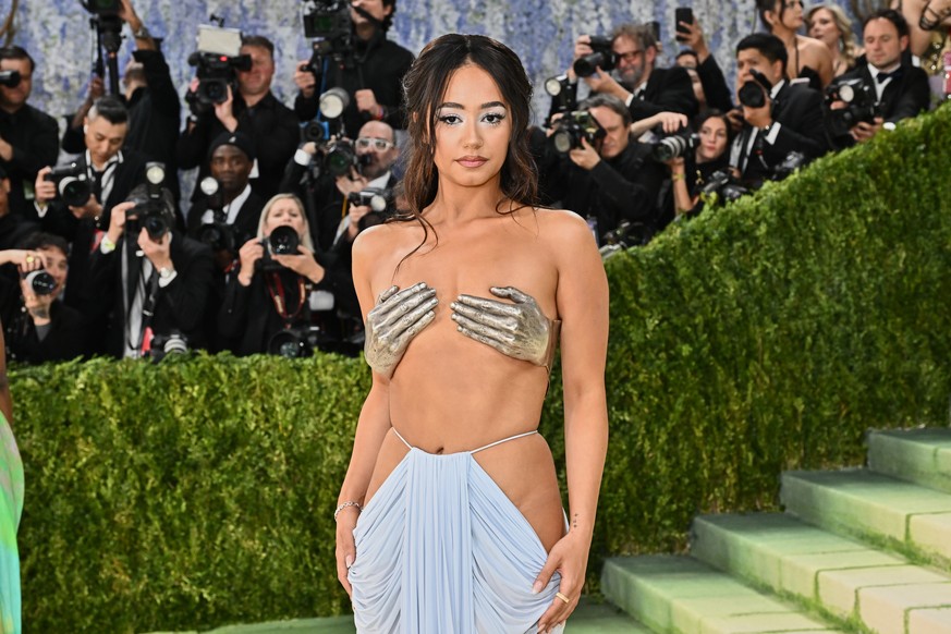 Lena Mahfouf arrives at The Metropolitan Museum of Art's Costume Institute benefit gala celebrating the opening of the "Costume Art" exhibition on Monday, May 4, 2026, in New York. (Pho ...