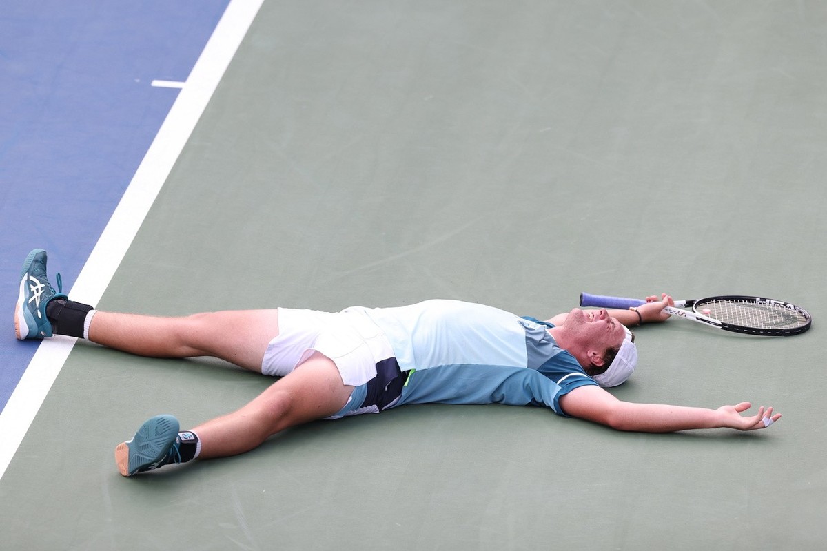Dominic Stricker, après son exploit monumental face au Grec Stefanos Tsitsipas.