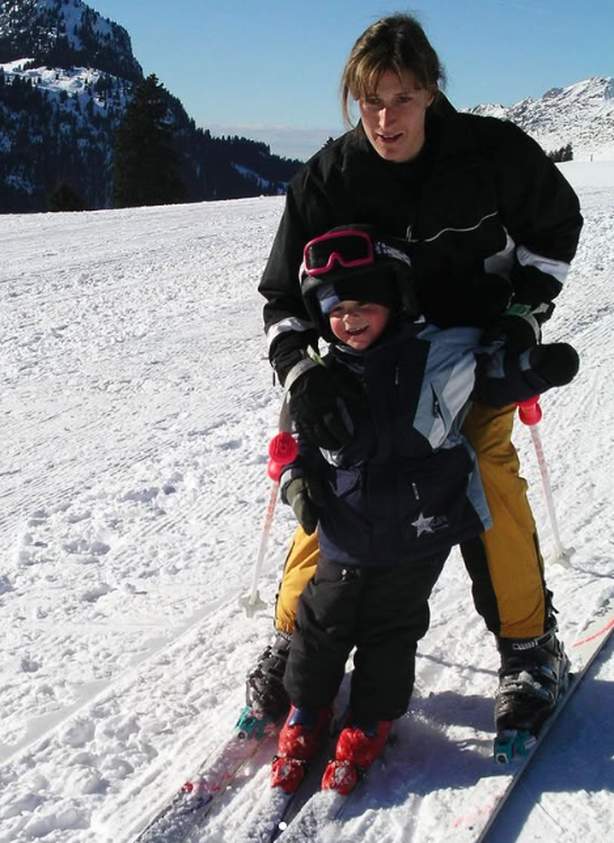 Pas de lolette en bouche cette fois, mais déjà du plaisir sur les skis.