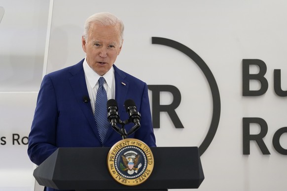 President Joe Biden speaks at Business Roundtable&#039;s CEO quarterly meeting, Monday, March 21, 2022, in Washington. (AP Photo/Patrick Semansky)
Joe Biden