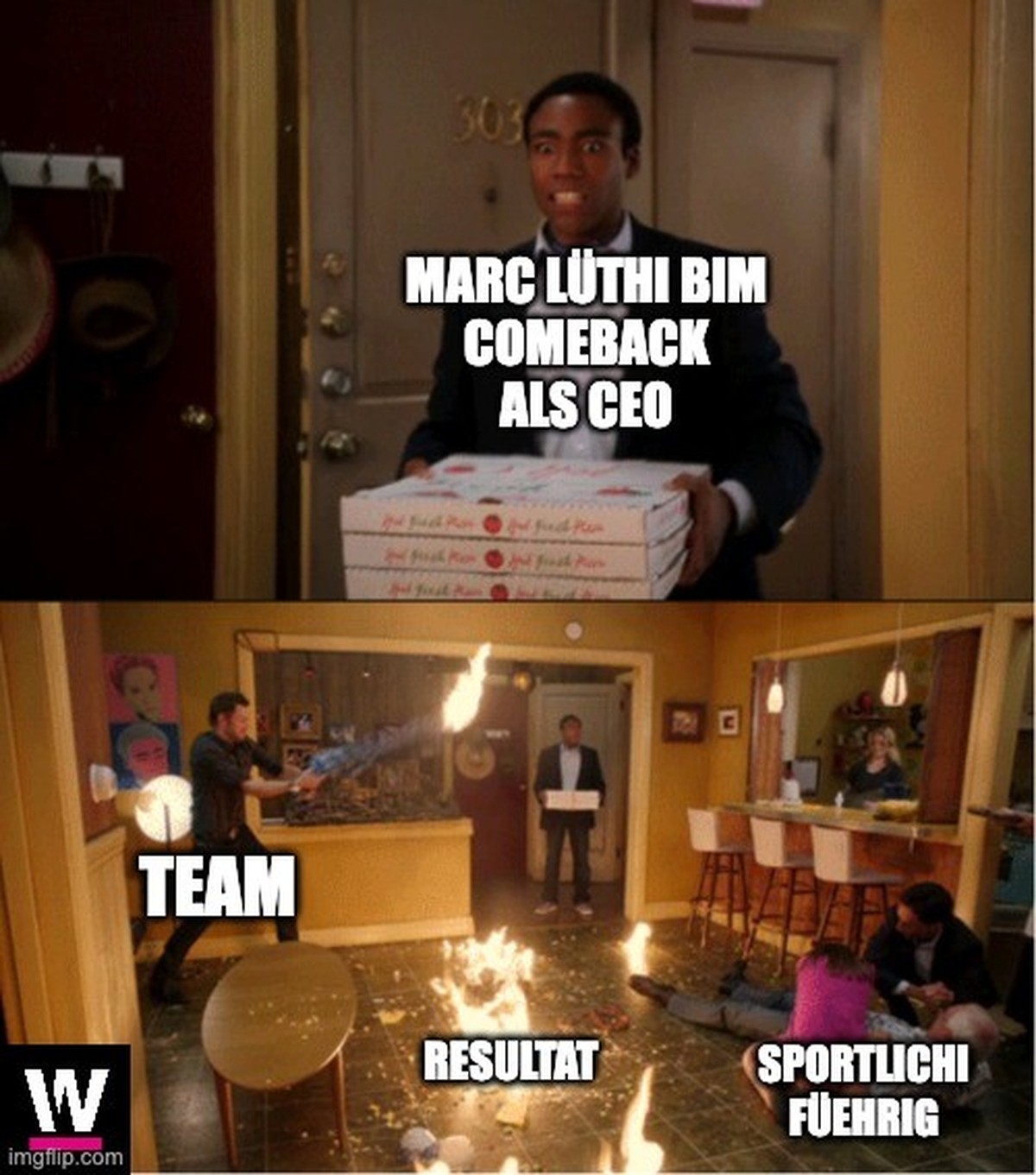 Meme: Marc Lüthi und das Chaos beim SCB.