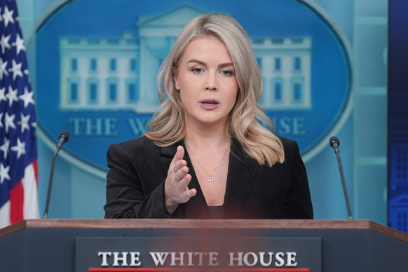 White House press secretary Karoline Leavitt speaks during a press briefing at the White House, Thursday, Nov. 20, 2025, in Washington. (AP Photo/Evan Vucci)
Karoline Leavitt