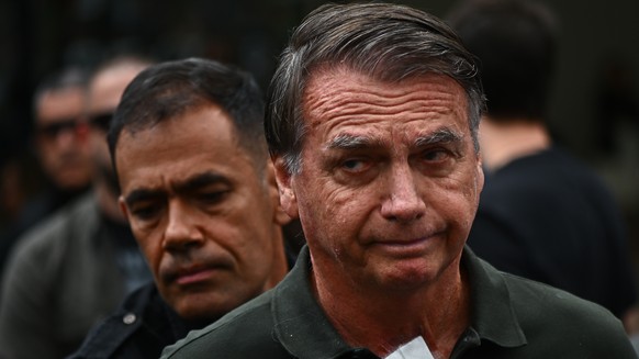 epa12377405 Brazilian former President Jair Bolsonaro leaves the DF Star Hospital in Brasilia, Brazil, 14 September 2025. Bolsonaro returned to house arrest at his residence in Brasilia hours after be ...