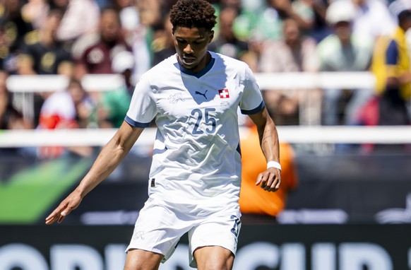 Switzerland&#039;s Aurele Amenda in action during a Friendly soccer match between Mexico and Switzerland at the Rice-Eccles Stadium, in Salt Lake City, Utah, United States of America, Saturday, June 7 ...