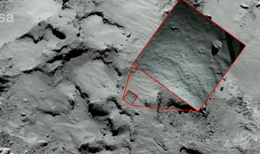Der vorgesehene Landeplatz für «Philae» auf dem Kometen «Tschuri».
