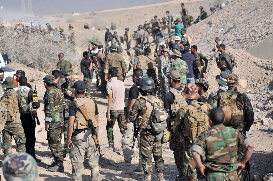 Die irakischen Regierungstruppen wurden bei ihrem Vorstoss auf Baidschi von Schiiten-Milizen unterstützt.