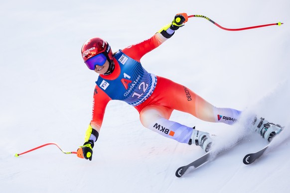 ABD0151_20240114 - ALTENMARKT - �STERREICH: Corinne Suter (SUI) w�hrend dem Super-G der Frauen am Sonntag, 14. J�nner 2024, in Altenmarkt-Zauchensee. - FOTO: APA/EXPA/JOHANN GRODER
