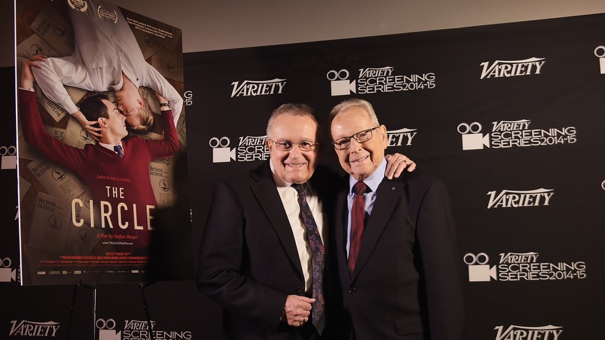 NEW YORK, NY - NOVEMBER 10: Film subjects Ernst Ostertag (L) and Röbi Rapp attend the 2014-2015 Variety Screening Series featuring &quot;The Circle&quot; at Chelsea Bow Tie Cinemas on November 10, 201 ...