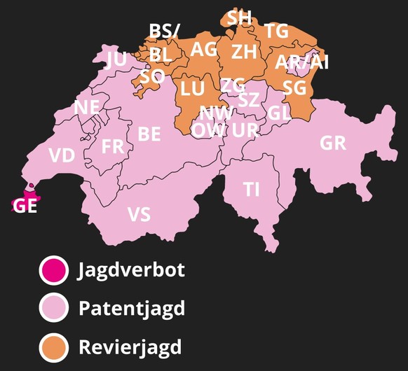 Where hunting takes place everywhere in Switzerland