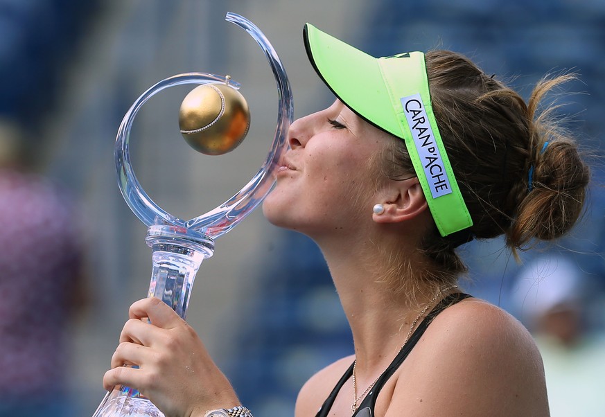 Ein hart erarbeiteter Kuss: Bencic zeigt beim Sieg am Rogers Cup mentale Stärke.