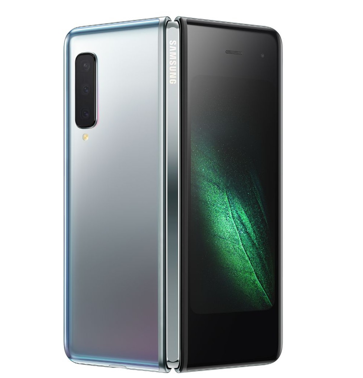 Davon drei auf der Rückseite, zwei auf der Innenseite und eine auf der Front. Das Galaxy Fold soll somit Handy, Tablet und die Kompaktkamera ersetzen.