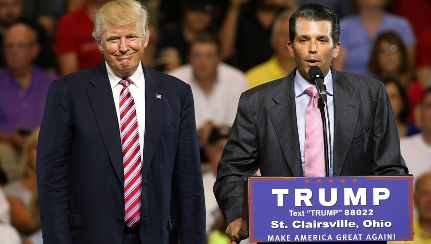 Donald Trump mit Sohn Donald Trump Jr. in St. Clairsville, Ohio.