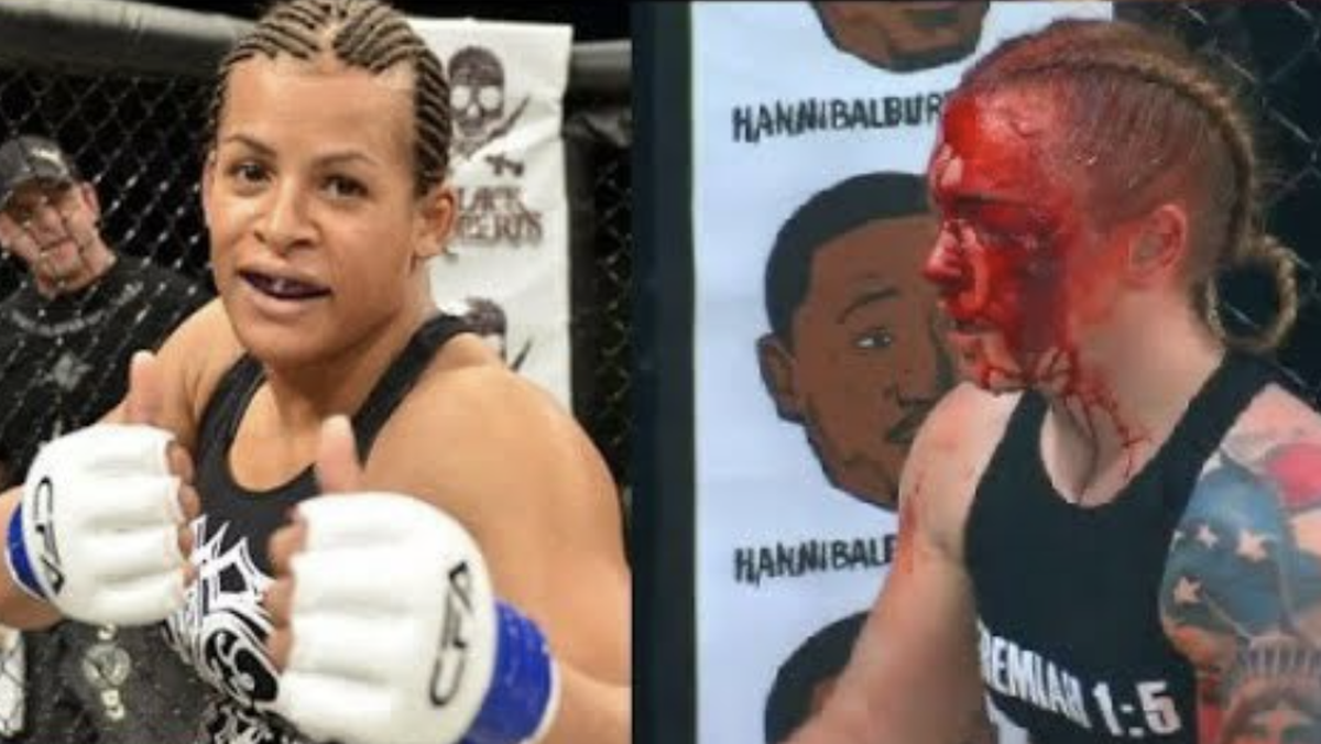 La pauvre Tamikka Brents (à dr.) avait été esquintée par Fallon Fox.