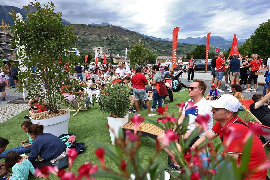 A general view of fans from Finland and Norway seen before the match Norway Women v Finland Women, UEFA European Women s Championship, Football, Stade de Tourbillon, Sion, Switzerland - 06 Jul 2025Sio ...