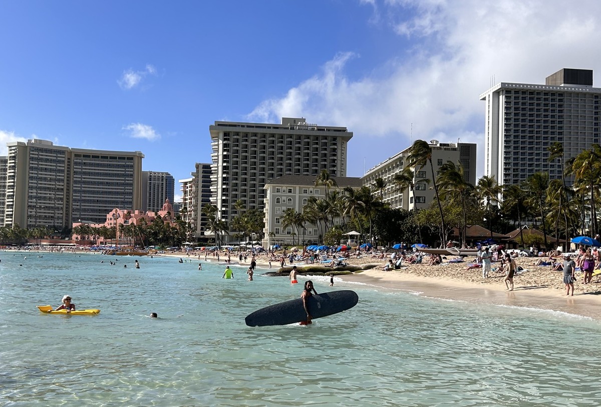Surfmekka in Honolulu: der berühmte Waikiki Beach.