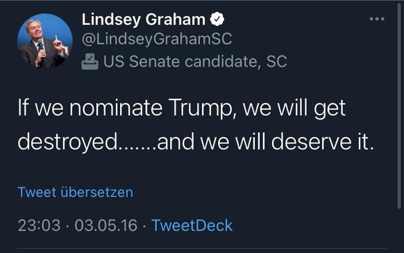 Bei den Republikanern ist Feuer unterm Dach: Trump nennt McConnell Â«Dumb son of a bitchÂ»\nMan kann diese Aussage immer wieder hervorholen.