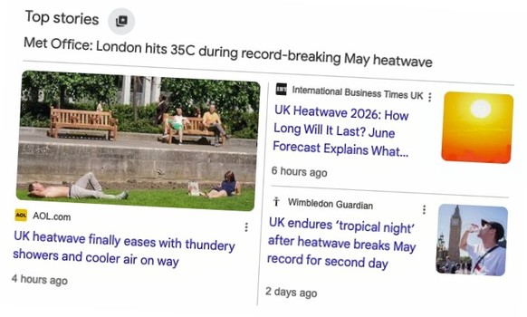 Heatwave Britain May 2026.