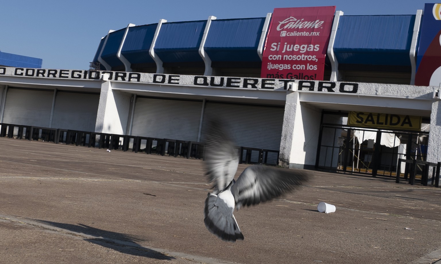 A view of Corregidora stadium in Queretaro, Mexico, Sunday, March 6, 2022. At least 22 people were injured on Saturday at the stadium, including two seriously, when fans fought during a soccer match b ...