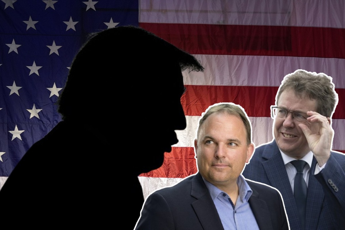 SVP-Bundesrat Albert Rösti und SVP-Präsident Marcel Dettling geben zu, dass sie hoffen, dass Donald Trump 2024 die Wahl zum US-Präsidenten gewinnt.