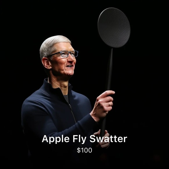 Fake-Apple-Produkt, mit falschem Tim Cook, KI-generiert. (Juni 2023)